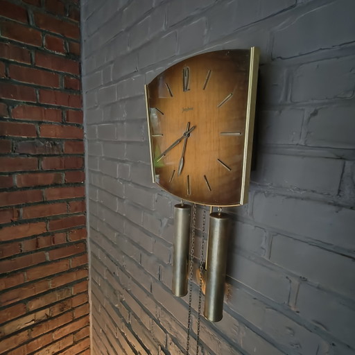 Vintage Junghans Mid-Century Wall Clock – German Brass Pendulum Clock