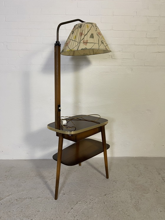 Image 1 of Vintage staande lamp bijzettafel 