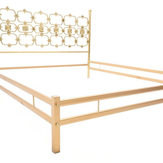 Image 1 of Letto con testiera in ottone di Luciano Frigerio, anni '70