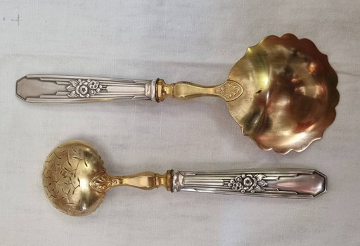 Servierbesteck Silber & Messing