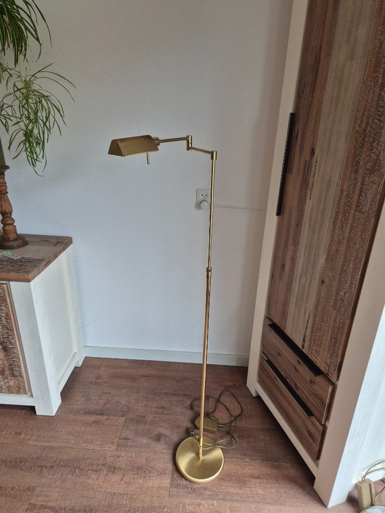 Floor light - Reading lamp - Notary floor lamp - Standard lamp - Holtkötter - Dimmer. – Brass (photo 15 of 17)