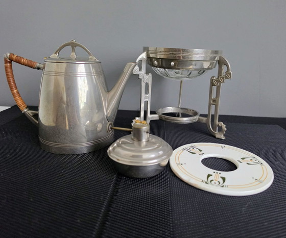 Chris van der Hoef/ Daalderop Coffee Pot with Rechaud, Art Deco, Chris van der Hoef/Daalderop, Tableware (photo 10 of 11)
