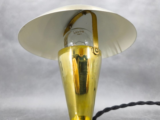 Image 1 of Bauhaus Brass Adjustable Table Lamp, 1930s Czechoslovakia