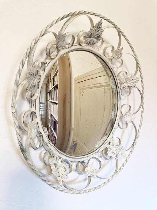 Espejo convexo de hierro forjado, Inglaterra, década de 1950