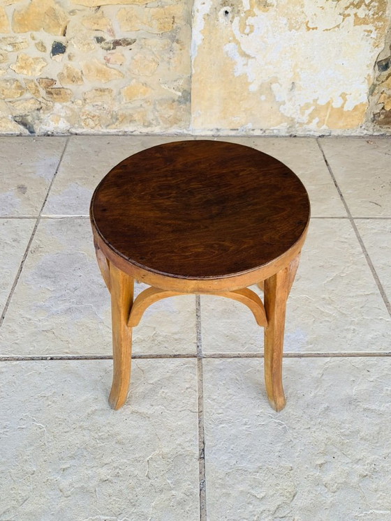 Sgabello vintage in legno curvato di Baumann, circa anni '50 – Sgabelli (photo 3 of 21)