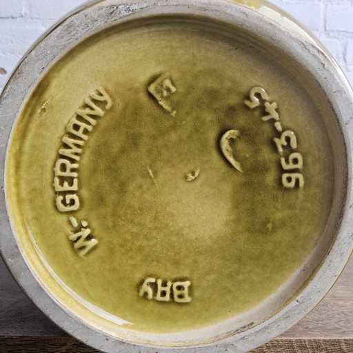 Vintage Keramieken XXL West Germany Vaas (Bay) Mosterdkleur / West Germany Vase Mustard Colour