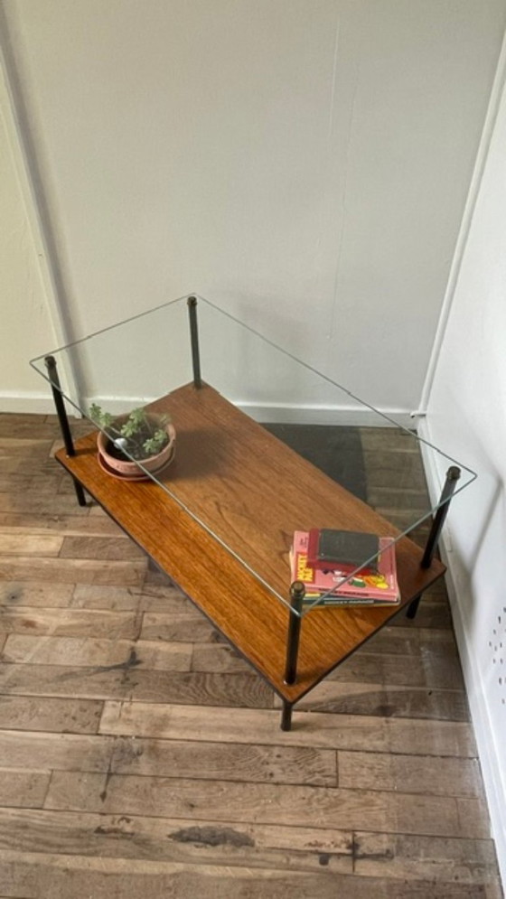 1960 Double-Tier Coffee Table – Saint Gobain, Brass, Metal (photo 25 of 31)