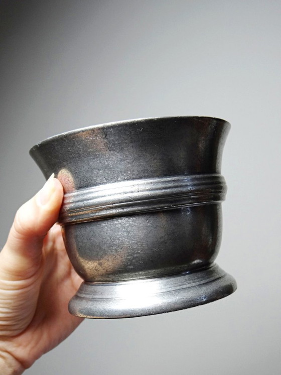 Vintage tinnen vijzel en stamper, Les Étains du Manoir, jaren 70-80 – Decoratieve objecten, Metal (photo 6 of 11)