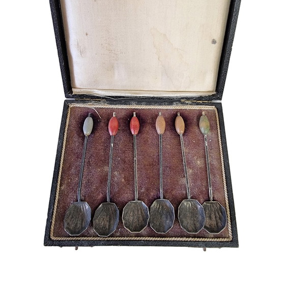 Image 1 of Cuillères à café Art Déco en métal argenté