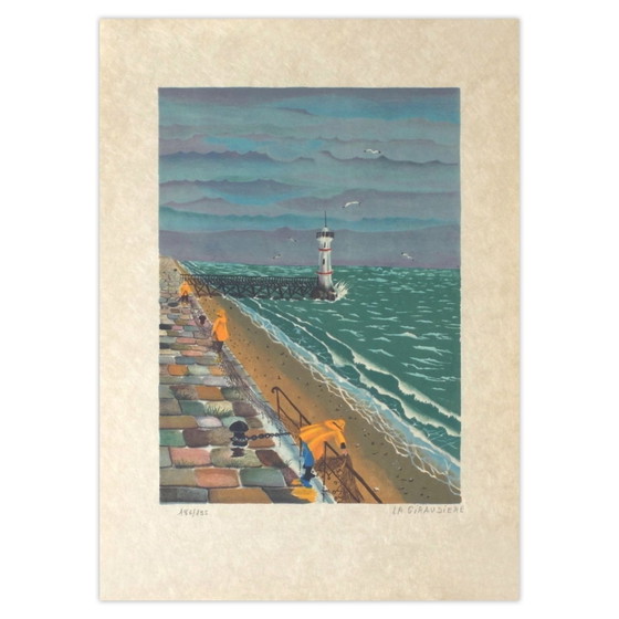 Image 1 of Madeleine LA GIRADIÈRE Le phare Lithographie signée 1970
