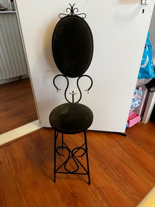 Chaise de boudoir en fer forgé