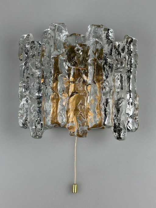 60s 70s ice glass wall lamp Wall lamp by J.T. Kalmar Austria Design
