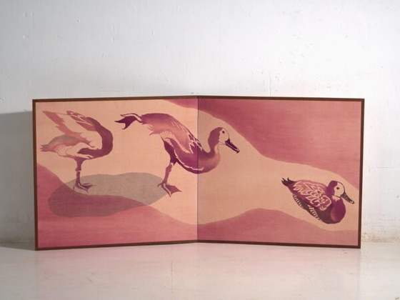Japanese two-panel screen in dyed textile – Japan, circa 1985 – Room screens, Wood (photo 24 of 40)