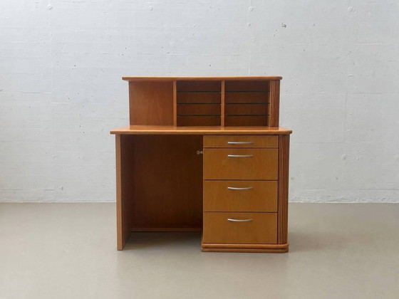 Scrivanie vintage con ripiano e struttura scanalata, anni '90 – Wood (photo 3 of 14)