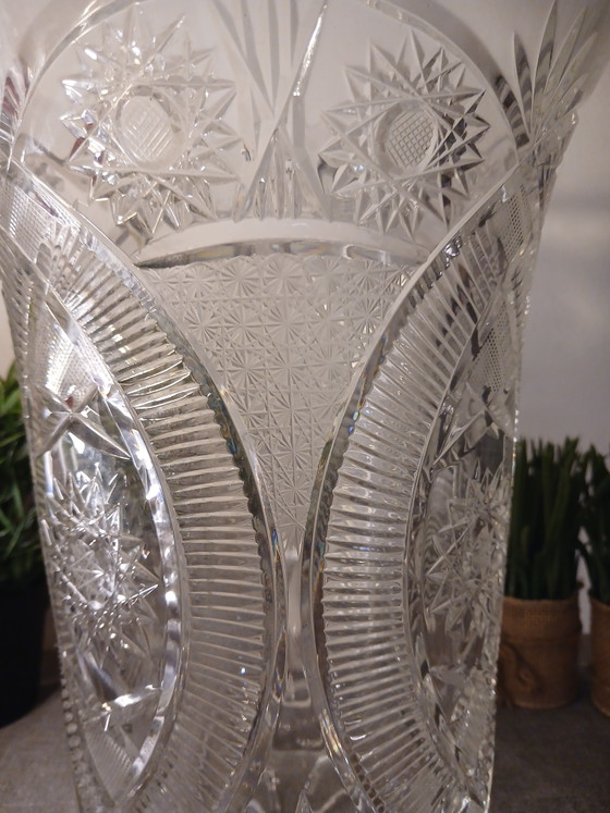 Monumental Hand-Cut Crystal Vase HS SUDETY POLAND 5kg New Condition Category 1 (photo 6 of 12)