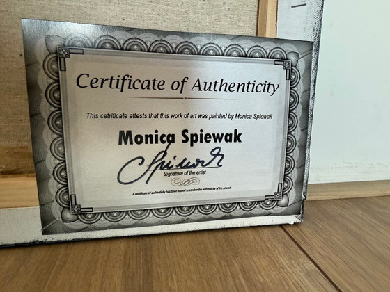 Image 1 of Monika Spiewak - Abstrakter farbenfroher Baum in Winterlandschaft