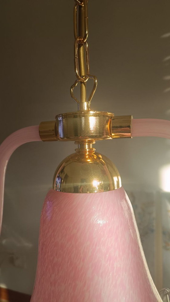Image 1 of Murano Lampadario Colore Rosa-Seta Arte Veneziana Collezione Lulù Sylcom (Fuori Produzione) Nuovo