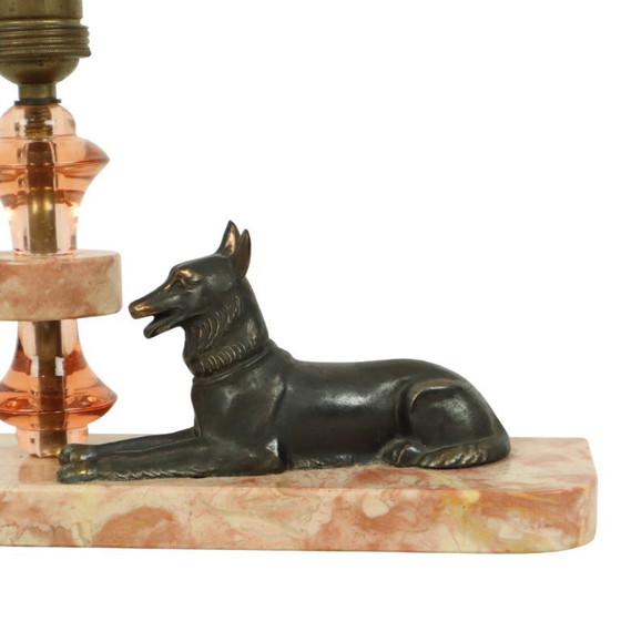 Image 1 of French Art Deco Dog Table Lamp