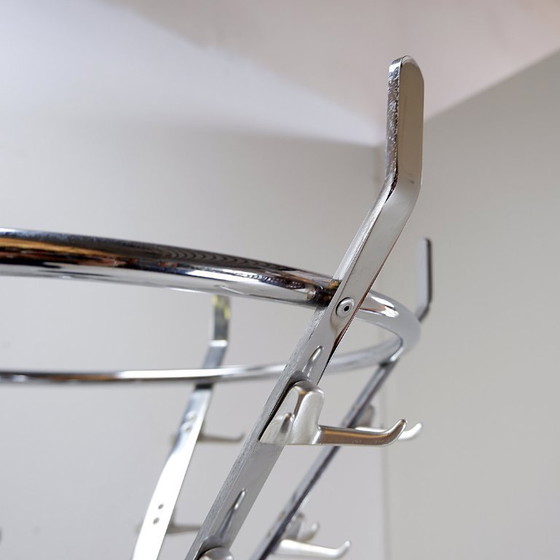 Image 1 of Vintage chrome-plated coat rack with umbrella stand