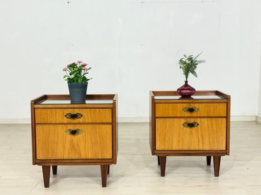 2x Mesitas de noche vintage Mesitas de noche Mesitas auxiliares Mesita de noche