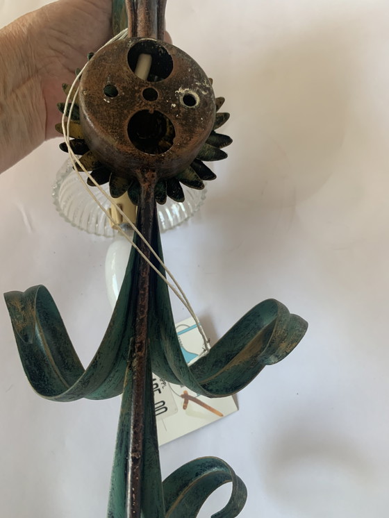 Image 1 of Vintage hand-worked iron wall lamp