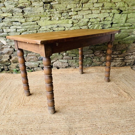 Table pieds bobines 1m20