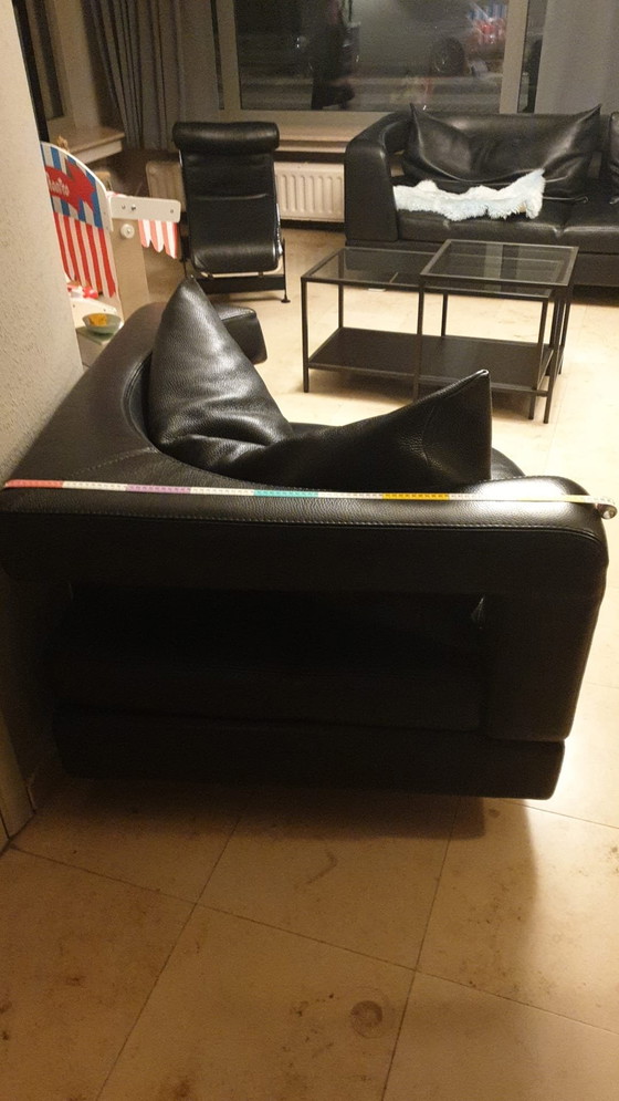 Image 1 of Divano in pelle nera Formenti Wave 2001