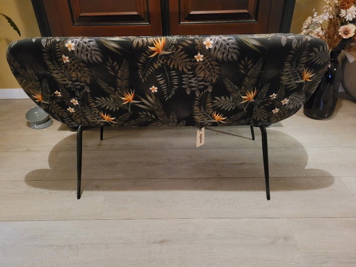 WOOOD Eetkamerbank Bram fluweel print