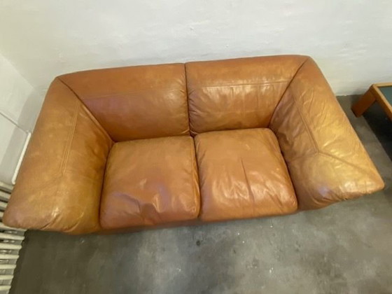 Poltronova Frau Leather Cognac 2-seater Sofa 70s Luigi Massoni, Poltrona Frau, Brown (photo 11 of 15)