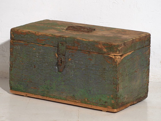 Cassa militare antica con patina verde (c.1910) #67 – Armadi contenitori, Rustic (photo 30 of 39)