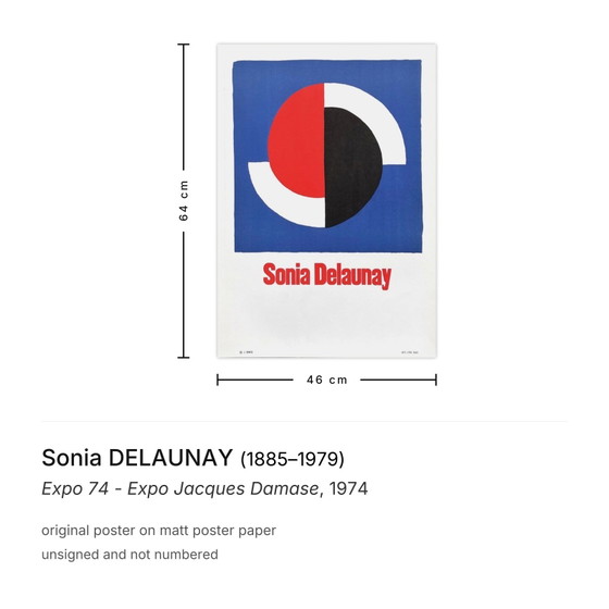 Image 1 of Sonia DELAUNAY Expo - Affiche de l'Expo Jacques Damase 1974