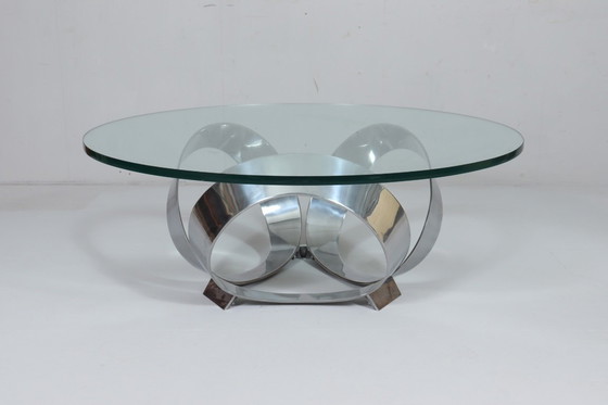 Image 1 of Space Age Table basse/table basse de Knut Hesterberg pour Ronald Schmitt, Diamond Aluminium, années 1970, Allemagne