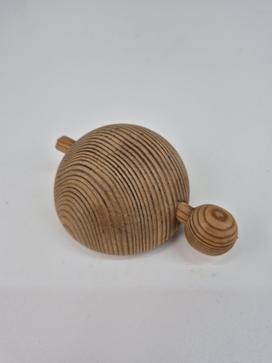 Tortue vintage Aarikka Finlande sur roues., Objets déco, Bois, Marron (photo 6 sur 9)