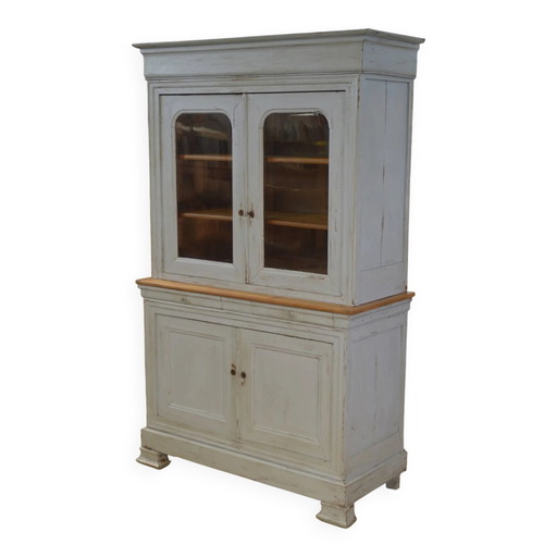 Nineteenth-century two-body buffet in cherry wood.