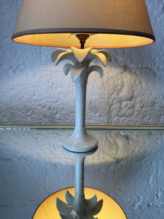 Image 1 of Tommaso Barbi ceramic palm tree lamp, 1960s