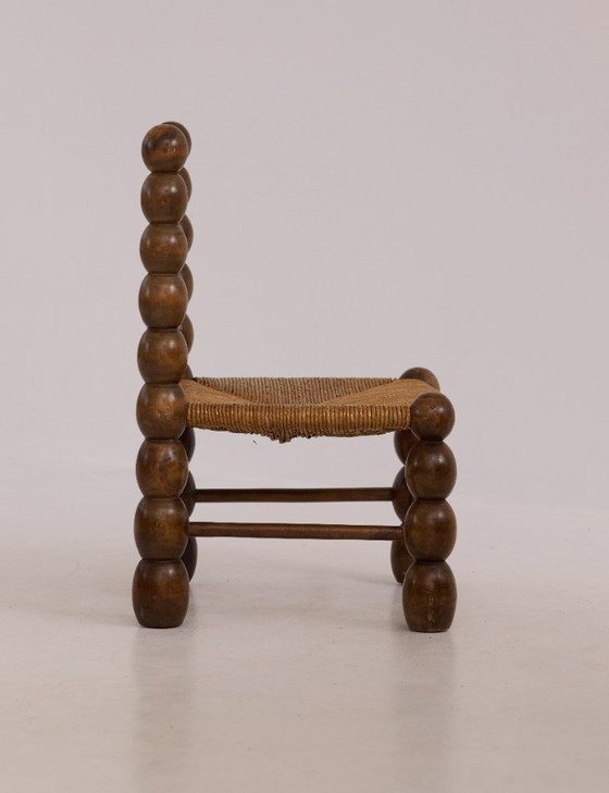 Image 1 of Low chair in solid wood (oak), vintage Dlg Dudouyt, circa 1960
