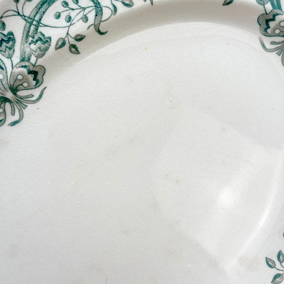 Antique Oval Ironstone Platter "Figuig" – Longchamp 19th Century – French Vintage Dinnerware – Crockery (photo 5 of 7)