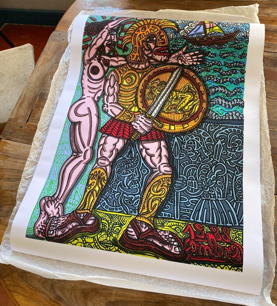 Image 1 of Portrait d'Achille - Robert Combas 1988 - Poster 70 x 100 cm