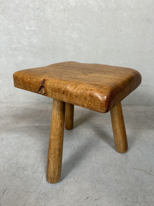 Tabouret en chêne vintage - Tripod