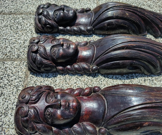 Image 1 of Cariatide scolpita in legno antico 3: Donna