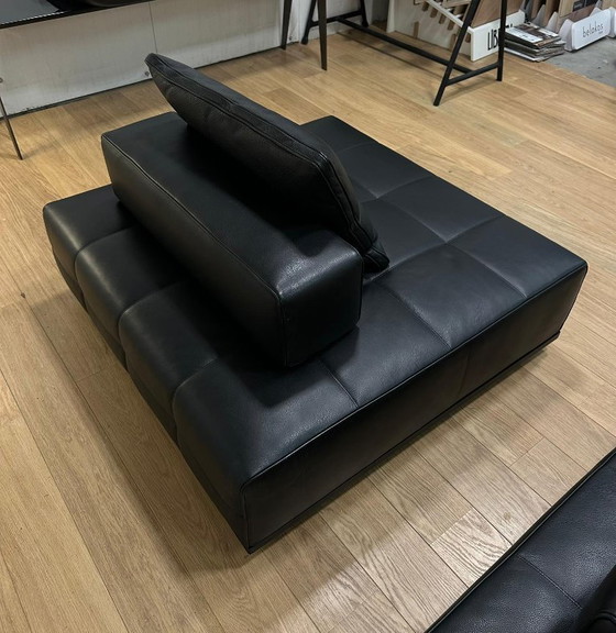 Minotti Lawrence Element Schwarzes Leder (2x), 2 Sitzer Sofas, Modern (Foto 6 von 19)