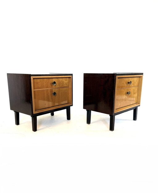 Ensemble de 2 tables de nuit vintage '60