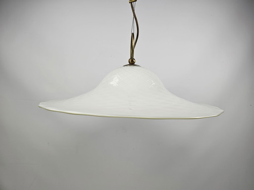 Lampada a sospensione vintage La Murrina in vetro con accento verde chiaro