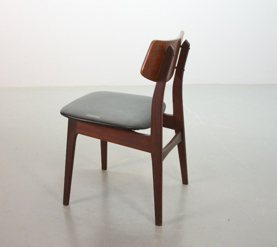 Image 1 of Elegante set di 2 sedie da pranzo in legno di teak Webe di Louis van Teeffelen, 1960.