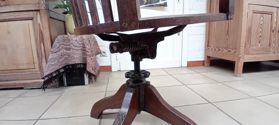 Sedia da ufficio antica in wengé – Sedie girevoli, Wood, Metal (photo 3 of 6)