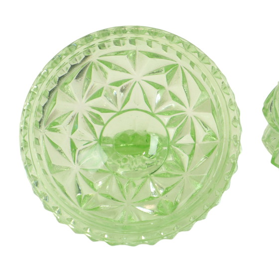 Image 1 of Set de toilette en cristal vert Set Boudoir