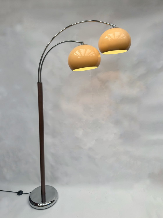 Lampada da terra vintage Dijkstra a doppio arco a forma di fungo – Anni '70, era spaziale – Dijkstra Lampen (photo 4 of 8)