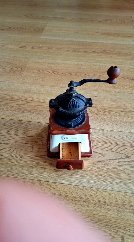 Antique German Grinder Coffee "Kaffee – Kitchen accessories, Wood, Glass (photo 2 of 5)