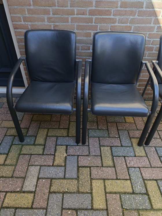 4 Leolux Cimaronne Sedie da pranzo in pelle grigia – Leather, Metal (photo 2 of 14)