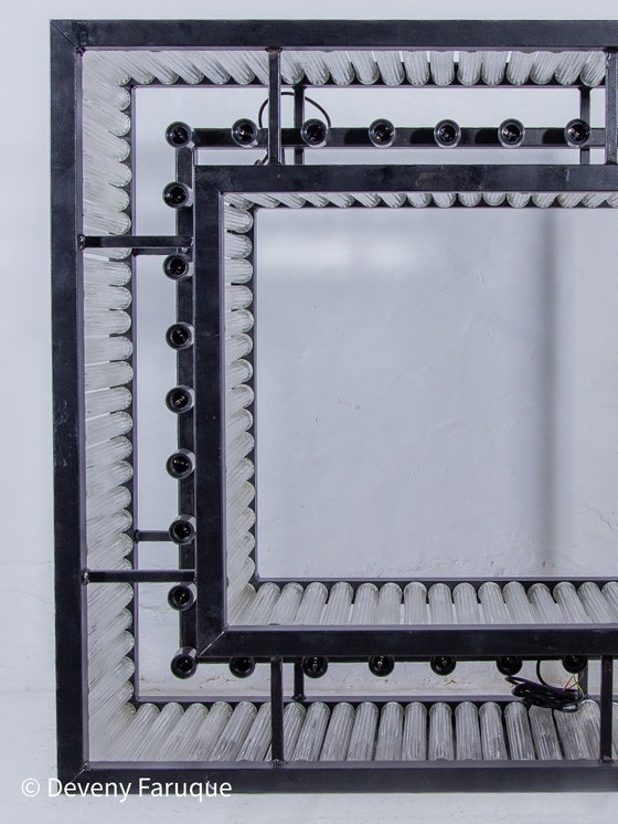 Image 1 of Grande lampadario a tubo di vetro , 1980